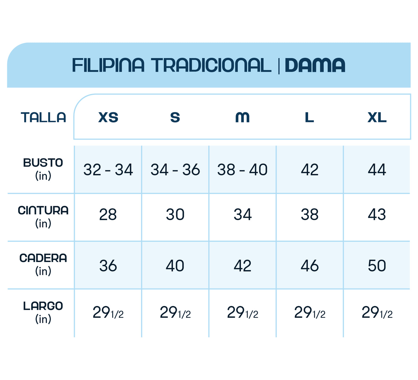 FILIPINA TRADICIONAL CON CIERRE DAMA SPANDEX