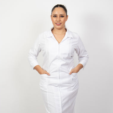 Vestido de enfermeria con cierre y manga 3/4
