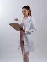 BATA DE MEDICO DAMA CON CUELLO