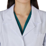 BATA DE MÉDICO DAMA CON CUELLO REPELENTE A LÍQUIDOS