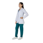 BATA DE MÉDICO DAMA CON CUELLO REPELENTE A LÍQUIDOS