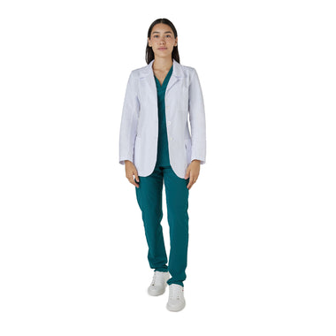 BATA DE MÉDICO DAMA CON CUELLO REPELENTE A LÍQUIDOS