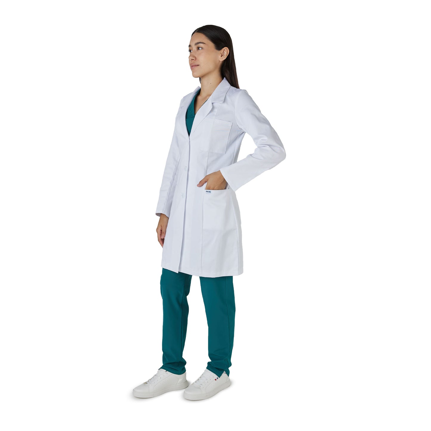 BATA DE MÉDICO DAMA CON CUELLO